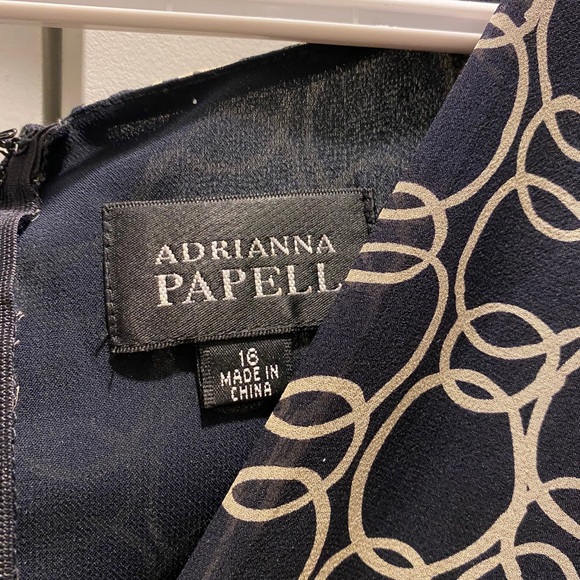 Adrianna Papell Navy Tie Sleeve Dress - Picture 2 of 4